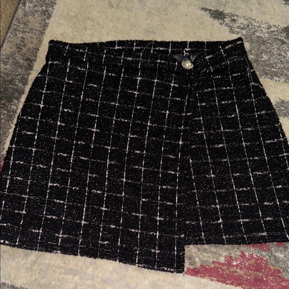 Sincerely Jules Black and White Tweed Skirt